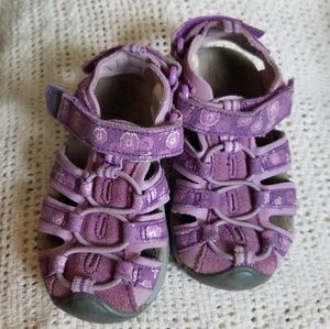 Purple flower strappy sandals toddler size 6
